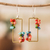 Crystal and glass beaded dangle earrings, 'Precious Shades' - Handmade Colorful Crystal & Glass Beaded Dangle Earrings