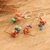 Crystal and glass beaded dangle earrings, 'Precious Shades' - Handmade colourful Crystal & Glass Beaded Dangle Earrings