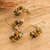 Jasper beaded dangle earrings, 'Precious Sunshine' - Golden Jasper Crystal & Glass Beaded Dangle Earrings