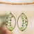 Crystal and glass beaded dangle earrings, 'Green Crystal Web' - Green Crystal and Glass Beaded Dangle Earrings with Hooks