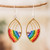 Crystal and glass beaded dangle earrings, 'Glorious Rainbow' - Polished Rainbow Crystal and Glass Beaded Dangle Earrings (image 2) thumbail
