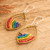 Crystal and glass beaded dangle earrings, 'Glorious Rainbow' - Polished Rainbow Crystal and Glass Beaded Dangle Earrings (image 2b) thumbail