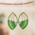Beaded dangle earrings, 'Fashionable Green' - Handmade Crystal & Glass Beaded Dangle Earrings in Green (image 2) thumbail