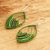Beaded dangle earrings, 'Fashionable Green' - Handmade Crystal & Glass Beaded Dangle Earrings in Green