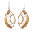 Beaded dangle earrings, 'Crystal Eyes in Brown' - Handmade Crystal & Glass Beaded Dangle Earrings in Brown