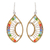 Beaded dangle earrings, 'colourful Crystal Eyes' - Handmade Multicoloured Crystal & Glass Beaded Dangle Earrings