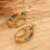 Beaded dangle earrings, 'colourful Crystal Eyes' - Handmade Multicoloured Crystal & Glass Beaded Dangle Earrings