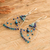 Beaded dangle earrings, 'Blue Wings of Freedom' - Blue Crystal & Glass Beaded Butterfly Wing Dangle Earrings
