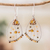 Beaded dangle earrings, 'Brown Wings of Freedom' - Brown Crystal & Glass Beaded Butterfly Wing Dangle Earrings