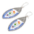 Beaded dangle earrings, 'Stylish Union' - Crystal & Glass Beaded Dangle Earrings with Wire Accents