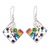 Crystal and glass beaded dangle earrings, 'Harmonious Constellation' - Geometric Rainbow Crystal and Glass Beaded Dangle Earrings