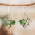 Crystal and glass beaded dangle earrings, 'Harmonious Green Constellation' - Geometric Green Crystal and Glass Beaded Dangle Earrings