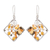 Crystal and glass beaded dangle earrings, 'Harmonious Sunny Constellation' - Warm-Toned Crystal and Glass Beaded Dangle Earrings