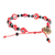 Crystal and glass beaded bracelet, 'Red Protection' - Crystal and Nazar Glass Beaded Bracelet in Red Hues