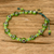 Crystal and glass beaded bracelet, 'Green Protection' - Crystal and Nazar Glass Beaded Bracelet in Green Hues