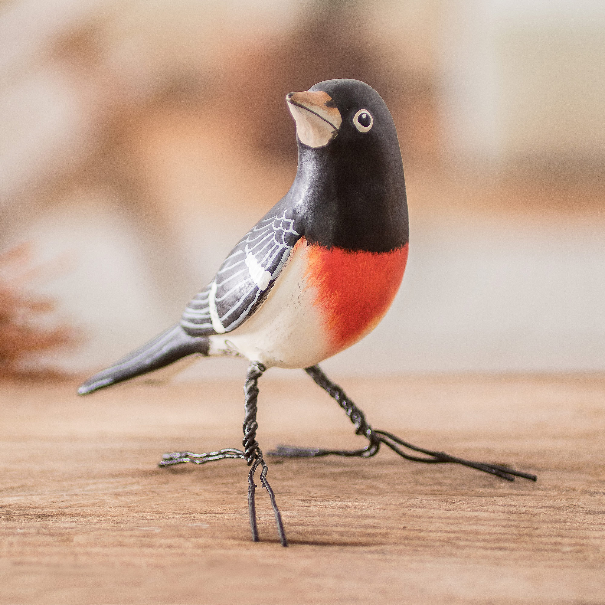 Handcrafted Posable Ceramic Baltimore Oriole Figurine - Baltimore Oriole