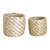 Natural fiber baskets, 'Practical Forest' (set of 2) - Set of 2 Natural Fiber Baskets with colourful Acrylic Threads