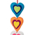 Felt mobile, 'Multicolour Love' - Handcrafted Heart-Shaped Multicolour Felt Mobile