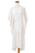 Handloomed cotton caftan dress, 'Ancestral Glow' - Classic Pic'bil Handloomed Ivory Cotton Caftan Dress