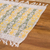 Mantel individual de algodón - Mantel individual de algodón verde y amarillo tejido a mano con hojas