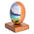 Wood decorative accent, 'Atitlan Lake' - Hand-Painted Egg-Shaped Atitlan Lake Wood Decorative Accent