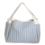 Cotton handle bag, 'Blue Versatility' - Handcrafted Azure and Alabaster Striped Cotton Handle Bag