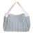 Cotton handle bag, 'Blue Versatility' - Handcrafted Azure and Alabaster Striped Cotton Handle Bag