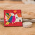 Wood and aluminum magnet, 'Memories from El Salvador' - Classic Bird-Themed Repoussé Pinewood and Aluminum Magnet