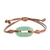 Recycled paper pendant bracelet, 'Vision in Aqua' - Handmade Cord Bracelet with Recycled Paper Pendant in Aqua