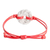 Recycled paper pendant bracelet, 'Crimson Constellation' - Handmade Recycled Paper Pendant Bracelet with Red Cord