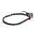 Pulsera hombre cuero trenzado - Pulsera trenzada de cuero negro ajustable hecha a mano para hombre