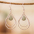 Jade dangle earrings, 'Drop Duo' - Modern Sterling Silver Apple Green Jade Dangle Earrings (image 2) thumbail