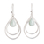 Jade dangle earrings, 'Drop Duo' - Modern Sterling Silver Apple Green Jade Dangle Earrings thumbail