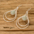 Jade dangle earrings, 'Drop Duo' - Modern Sterling Silver Apple Green Jade Dangle Earrings (image 2b) thumbail
