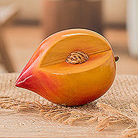 Wood figurine, 'Guatemalan Peach'