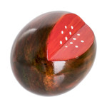 Wood figurine, 'Guatemalan Cantaloupe' - Wood Cantaloupe Figurine Hand-Carved & Painted in Guatemala