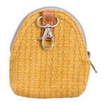 Hand-woven cotton keychain coin purse, 'Weaving Stories in Yellow' - Yellow Cotton Keychain Coin Purse Hand-Woven in Guatemala