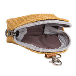 Hand-woven cotton keychain coin purse, 'Weaving Stories in Yellow' - Yellow Cotton Keychain Coin Purse Hand-Woven in Guatemala