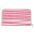 Hand-woven cotton wallet, 'colours of Tradition in Cherry' - Hand-Woven Cotton Zipper Wallet in Cherry Pink and White