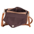 Leather-accented cotton sling bag, 'Chocolate Fate' - Leather-Accented Cotton Sling Bag in Brown and White Hues