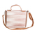 Leather-accented cotton sling bag, 'Beige Fate' - Leather-Accented Cotton Sling Bag in Beige and Ivory Hues