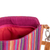 Bolso bandolera de algodón con detalles de cuero - Bolso bandolera de algodón a rayas multicolor con correa de piel