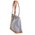 Leather-accented cotton shoulder bag, 'Marvelous Diversity' - Leather-Accented Cotton Shoulder Bag in a Grey Base Hue