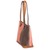 Leather-accented cotton shoulder bag, 'Salmon Diversity' - Leather-Accented Cotton Shoulder Bag in Salmon and Taupe