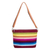 Leather-accented cotton shoulder bag, 'Silhouettes of colour' - Handwoven Striped Cotton Shoulder Bag with Leather Straps