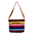 Leather-accent cotton shoulder bag, 'Pura Vida' - Handwoven Striped Cotton Shoulder Bag with Leather Straps