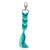 Macrame keychain and bag charm, 'Turquoise Delicacy' - Turquoise Macrame Keychain & Bag Charm with Chevron Motif