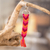 Makramee-Schlüsselanhänger und Taschenanhänger - Makramee-Chevron-Schlüsselanhänger und Taschenanhänger in Orange- und Rosatönen