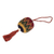 Cotton ornament, 'Classic Fun' - Traditional Knit Cotton Hacky Sack Ornament in Warm Hues