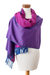 Cotton shawl, 'Oneiric Shades' - Handloomed Purple and Pink Cotton Shawl with Fringes